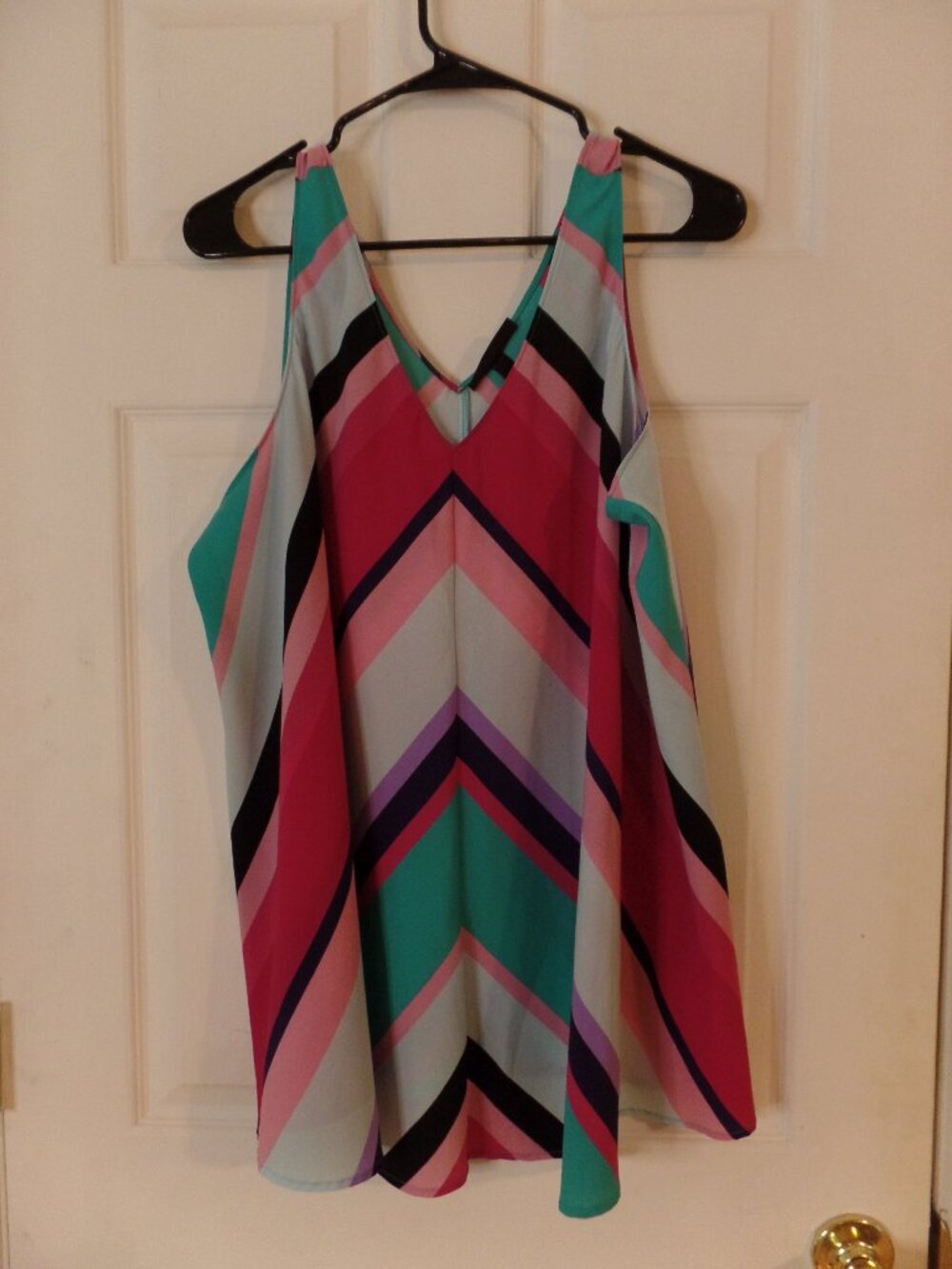 Lane Bryant 18 18W *Chevron* Patterned Camisole Striped Sleeveless Tank Top Geo